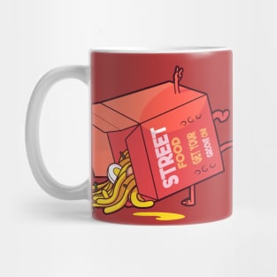 Breakdancing Takeout Box // Funny Street Food Cartoon Mug